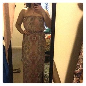 Beautiful full length strapless dress